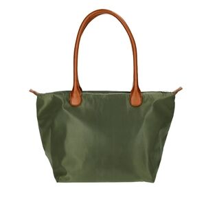 NWT No Boundaries Olive Green Tote Bag | Large Nylon Shoulder Bag Zip Closure